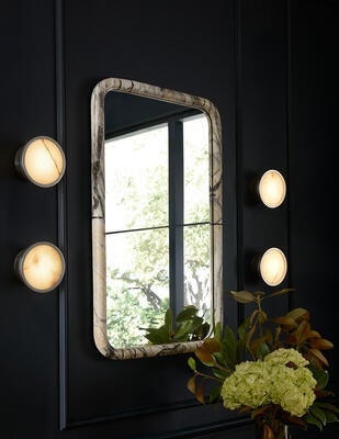 Louisa flush mount, Trevino mirror
