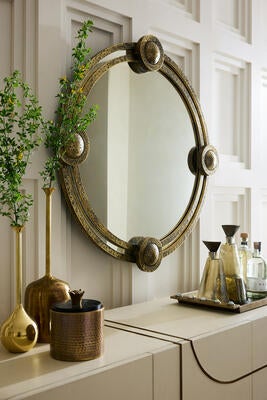 Lisbon mirror, Mackenzie container, Mariah decanters, Harris vessels