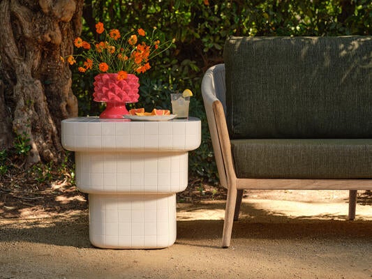 Nepali lounge chair, Moretti side table, Leela bowl