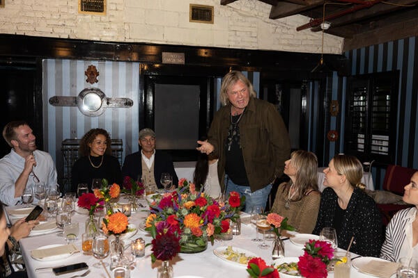 Regina Andrew’s James Andrew Slaven welcomes guests to dinner