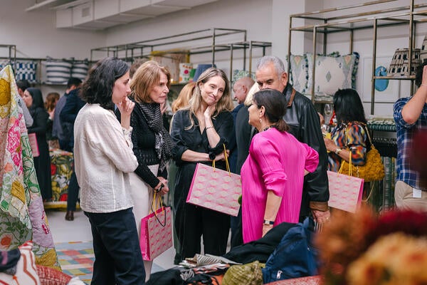 Michal Silver welcomed more than 150 guests to the new Christopher Farr Cloth showroom