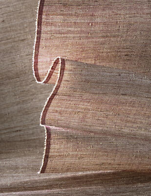 Woven-to-size grassweave Glimmer in new Cinnabar 