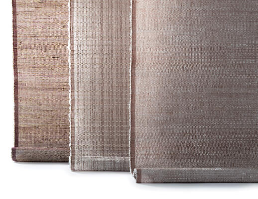 New burgundy hues in Glimmer, Tartan and Essence woven-to-size grassweave windowcoverings