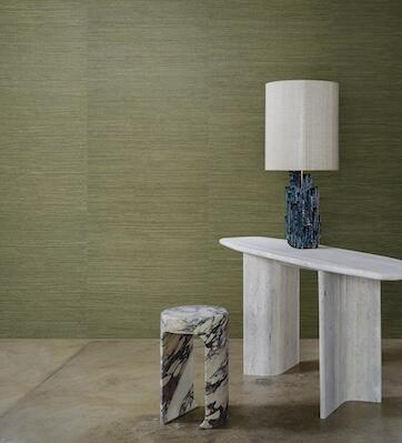 Gradient is woven from narrow ramie fibers with fine, irregular knots in warm, earthy tones