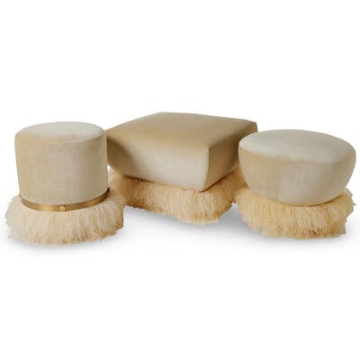 Ostrich Fluff ottoman collection