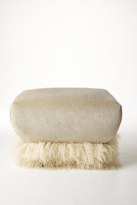 Ostrich Fluff square ottoman