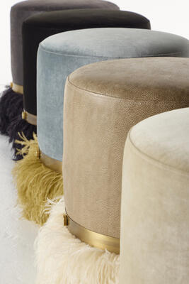Ostrich Fluff pouf ottoman collection