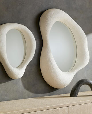 Amorphous mirror collection (medium, extra large), Salette wooden arch