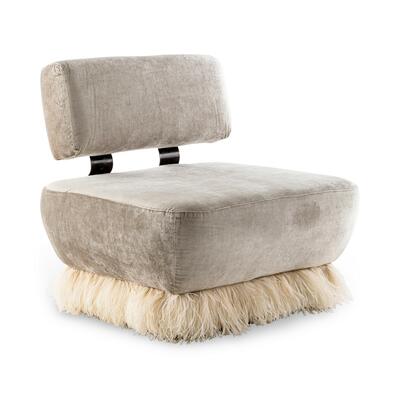 Ostrich Fluff lounge chair in Cream