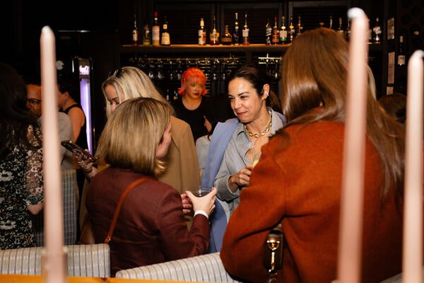 Jess Ebert mingling before dinner