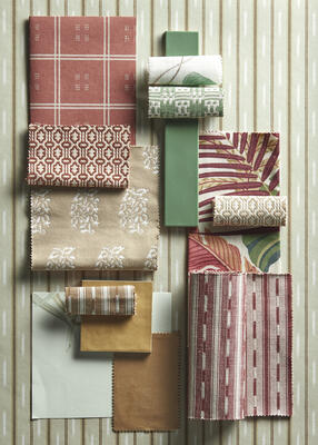 A Curios mood board with an array of rich colors
