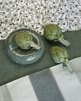 Patterns in Neem Green, ceramics by Linda Fahey