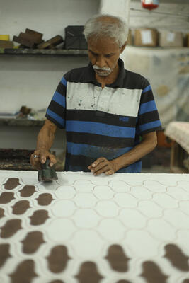 Juhu hand-block-printed in Teak Brown