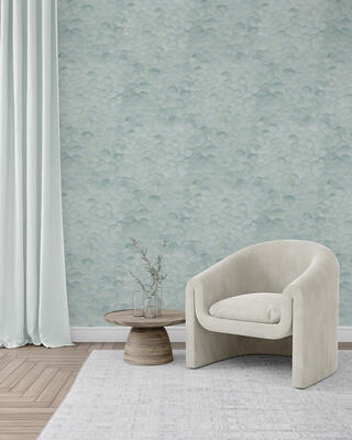 Kaveri wallcovering in Rain in situ