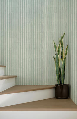 Bellary wallcovering in Rain in situ