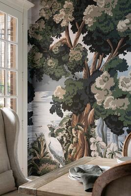 The Glenn mural in Periwinkle from the Fable collection (MKS071-PE-Roll)