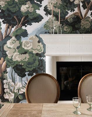 The Glenn mural in Periwinkle from the Fable collection (MKS071-PE-Roll)