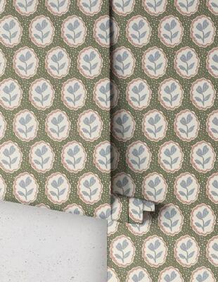 Nell wallpaper in Olive from the Fable collection (MKS076-OL-Roll)