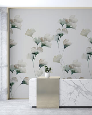 Gingko mural in Green