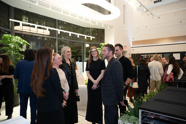 TileBar's Eli Mechlovitz chats with colleague Andrea Bozeman, Elizabeth Gaines and Jessica Powers of Modern Luxury, and Victoria McDougal and Francesco Tribuzio of The Consultancy PR