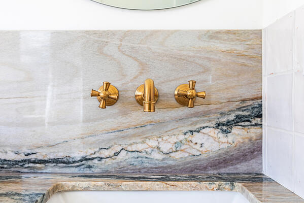 Jacobean wall mount lavatory faucet 3-2461 in Antique Copper 08A