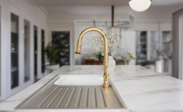 Taft pull-down kitchen faucet 2940-5173 in French Gold PVD 24A