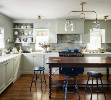Heather Grey subway tile backsplash