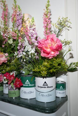 An assortment of fresh flowers inspired by Elsie de Wolfe's beloved garden in Versailles, outside of Paris