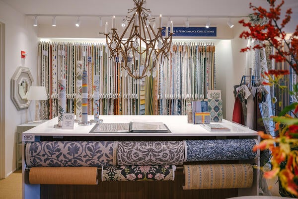 A wallcoverings station at John Rosselli & Associates