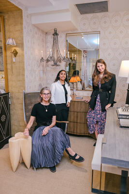 Katherine Porter, Elizabeth Baldeo and Helena Reaves of Waterhouse Wallhangings