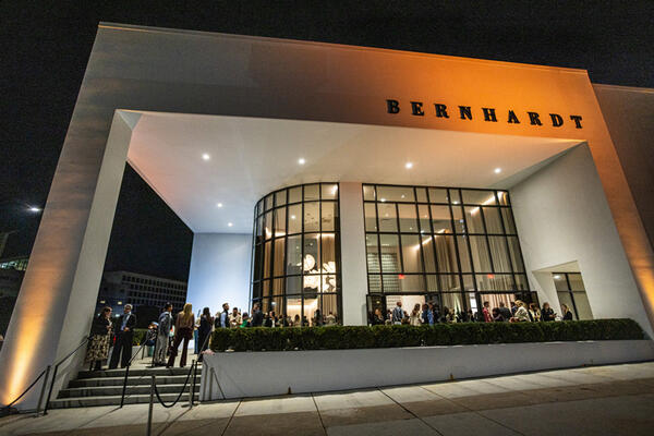 The Bernhardt showroom, aglow for the party