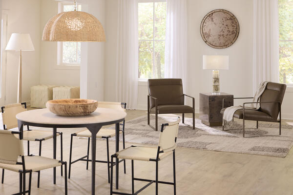 Rosemary Pendant, Cube Side Table, Stag Table Lamp, Chambord Mirror