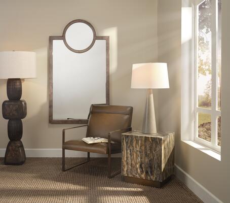 Totem Floor Lamp,Keystone Mirror,Hemingway Accent Chair, Cube Side Table, Alps Table Lamp