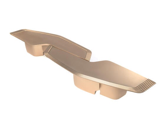 Serpentine bronze coffee table