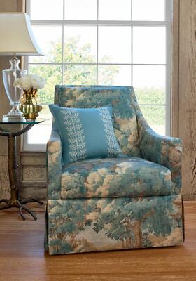 Woodland Clearing fabric in Spa Blue