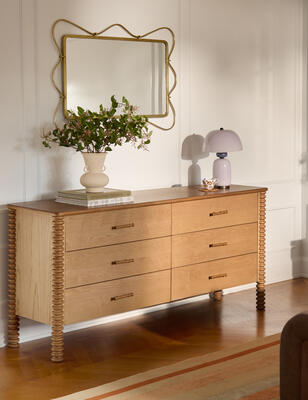 Spindle carving gives the Simson dresser its signature silhouette 