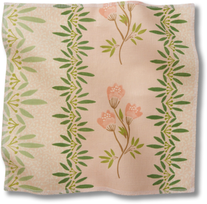 Chandler Pink Green linen fabric swatch