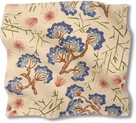 Nikko fabric swatch in Terracotta Blue Haze