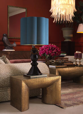 Table lamp Dionne: Merging classical geometry with contemporary refinement