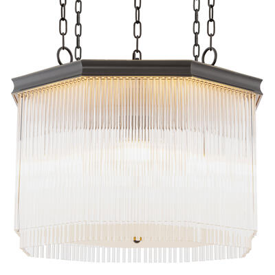 Chandelier Estela: Nostalgia meets modernity; industrial structure nods to machine-age craft