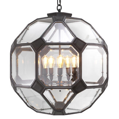 Lantern Olympia L: Its faceted geometric structure evokes the crystalline symmetry of the atom