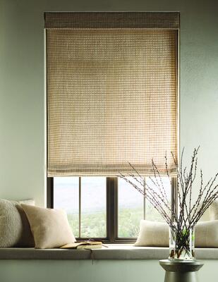 Honeycomb handwoven soft natural fabric shown in EW400-06 Almond