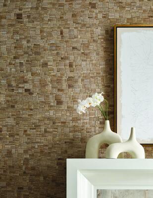 Hidden Ridge natural wallcovering is made of hand-dyed banana stem, creating a unique texture