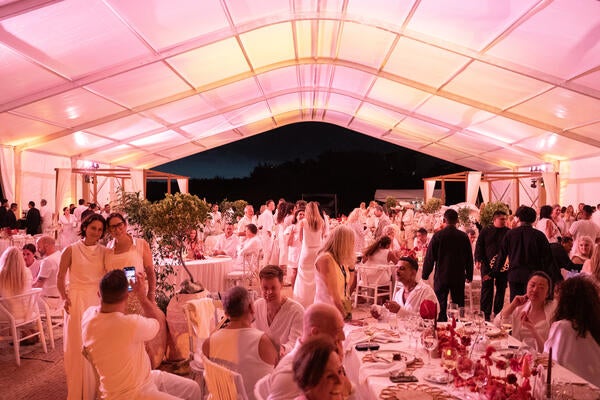 Designers and brand partners gather at the Welcome Dinner