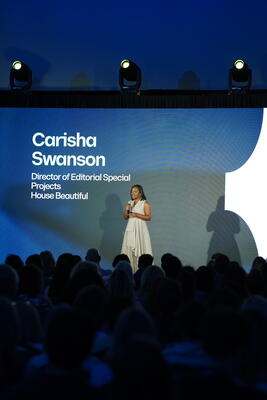 House Beautiful’s Carisha Swanson served as the first-ever master of ceremonies at C.Next Designers Summit 2026