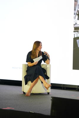 Business of Home’s Kaitlin Petersen moderates the “In Good Company: The Power of Partnership” panel, sponsored by Hestan