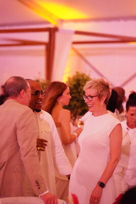 Designers Corey Damen Jenkins and Kerrie Kelly at the White Out Welcome Party