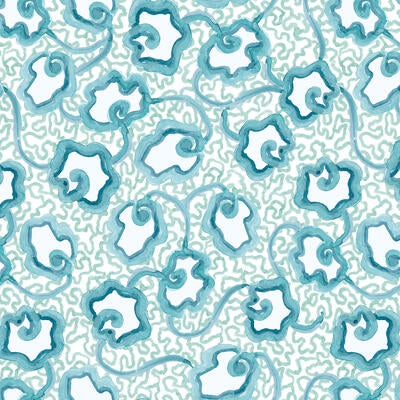 Waterlily in Seaglass (wallpaper and fabric)
