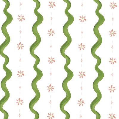 Billow in Tearose (wallpaper and fabric)