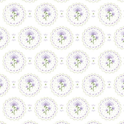 Orchard in Wisteria (wallpaper and fabric)